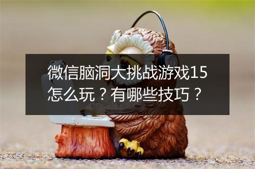 微信脑洞大挑战游戏15怎么玩？有哪些技巧？