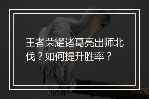 王者荣耀诸葛亮出师北伐？如何提升胜率？