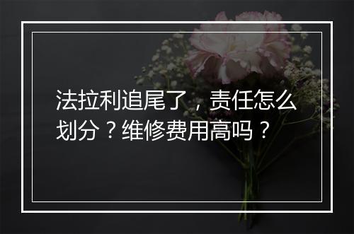 法拉利追尾了，责任怎么划分？维修费用高吗？