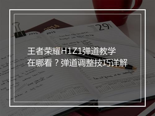 王者荣耀H1Z1弹道教学在哪看？弹道调整技巧详解