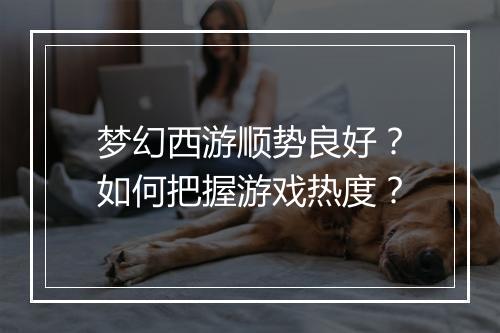 梦幻西游顺势良好？如何把握游戏热度？