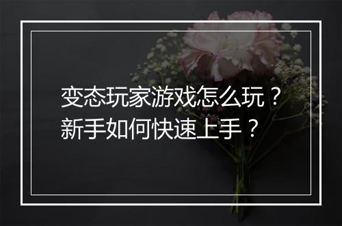 变态玩家游戏怎么玩?新手如何快速上手?