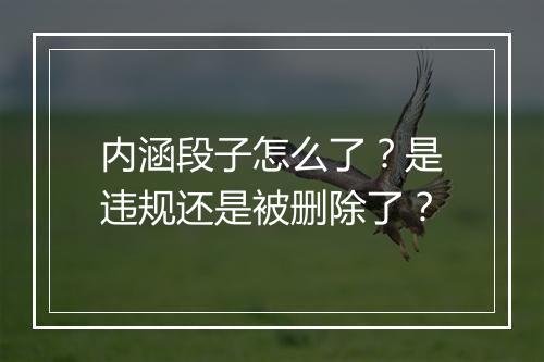 内涵段子怎么了?是违规还是被删除了?