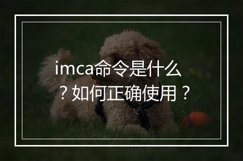 imca命令是什么?如何正确使用?