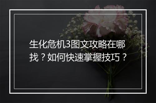 生化危机3图文攻略在哪找?如何快速掌握技巧?