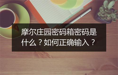 摩尔庄园密码箱密码是什么?如何正确输入?