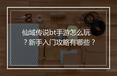仙域传说bt手游怎么玩？新手入门攻略有哪些？