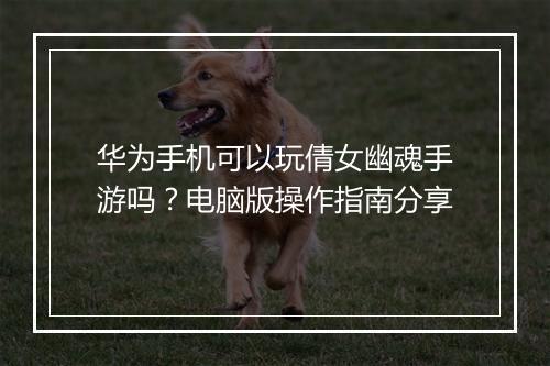 华为手机可以玩倩女幽魂手游吗？电脑版操作指南分享