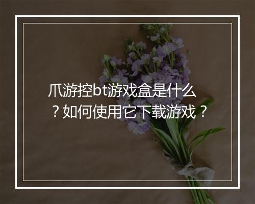 爪游控bt游戏盒是什么?如何使用它下载游戏?