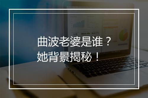 曲波老婆是谁?她背景揭秘!