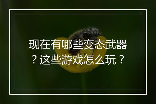 现在有哪些变态武器？这些游戏怎么玩？