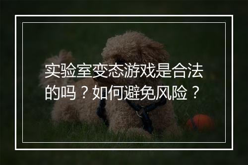 实验室变态游戏是合法的吗?如何避免风险?