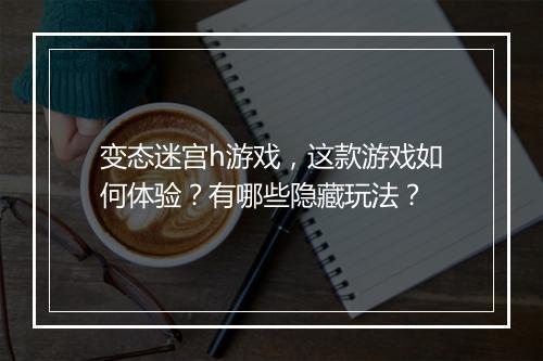 变态迷宫h游戏,这款游戏如何体验?有哪些隐藏玩法?