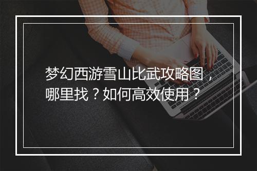 梦幻西游雪山比武攻略图，哪里找？如何高效使用？