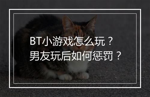 BT小游戏怎么玩?男友玩后如何惩罚?