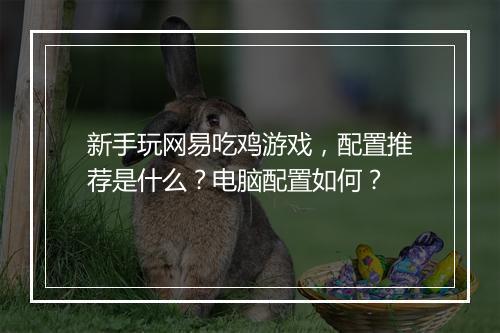 新手玩网易吃鸡游戏，配置推荐是什么？电脑配置如何？